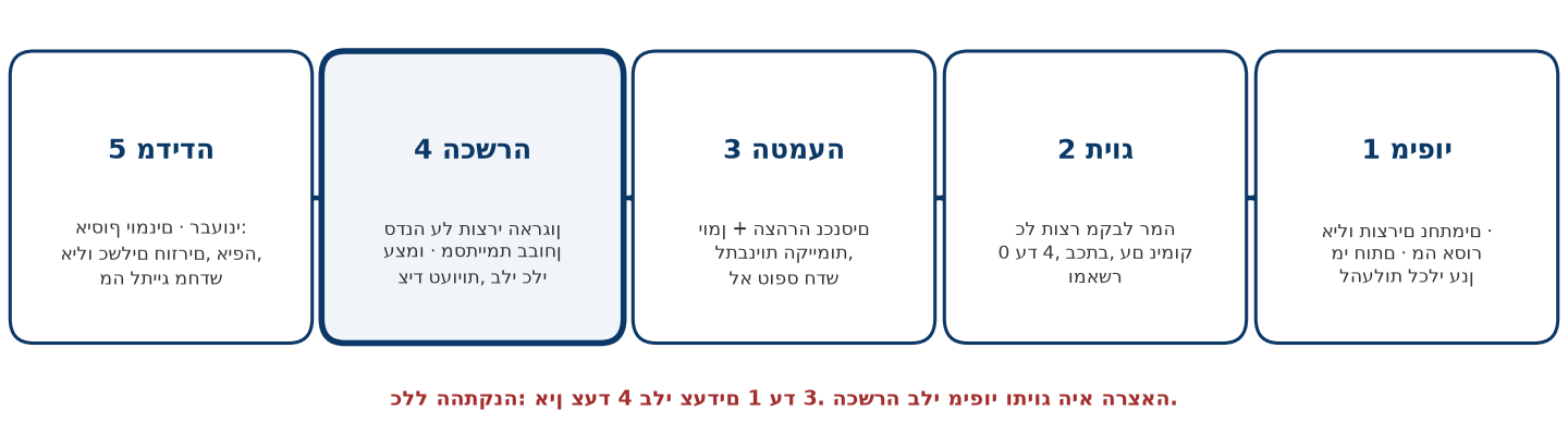 תרשים 5. התקנה בחמישה צעדים. ההכשרה היא צעד 4, לא צעד 1.